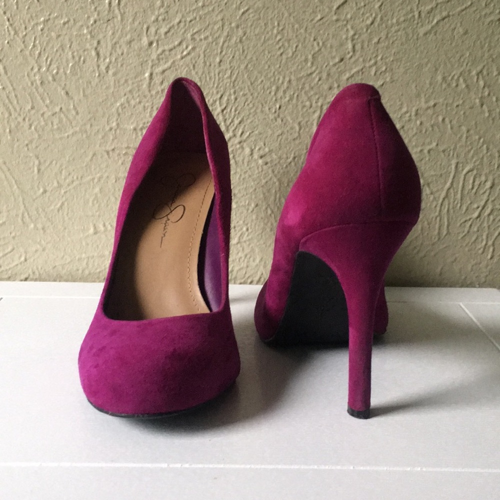 Jessica Simpson Purple Suede Round-Toe Heel